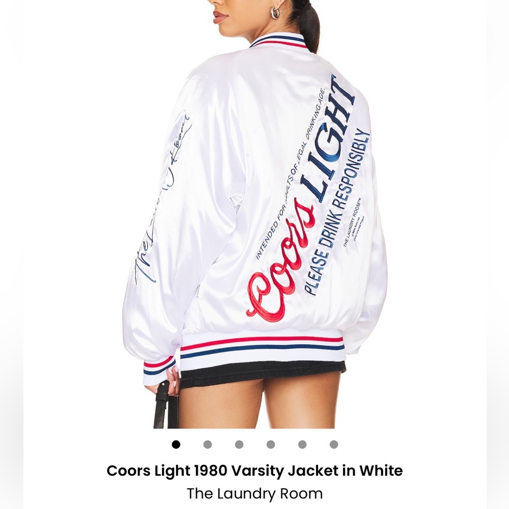 The Laundry Room Coors Light White Varsity Jacket